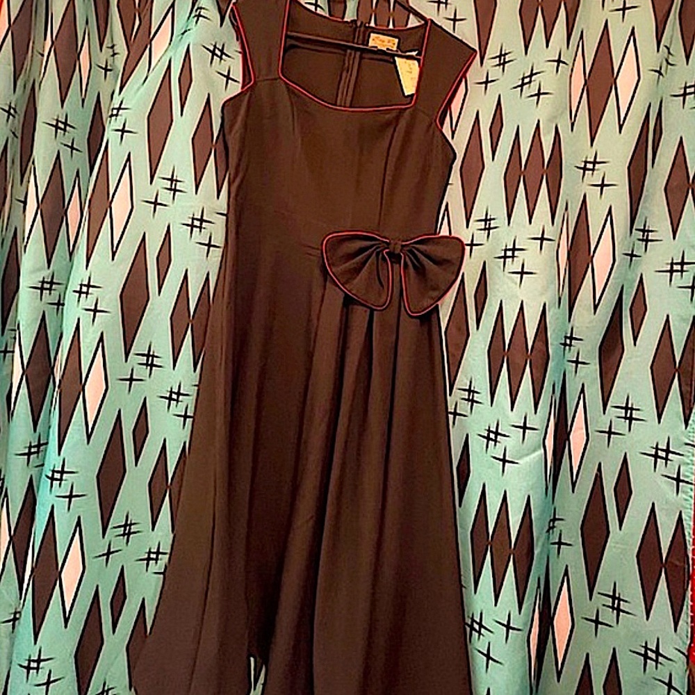 *NWT*Lindy Bop Grace Swing Dress w/removable bow-sz Med
